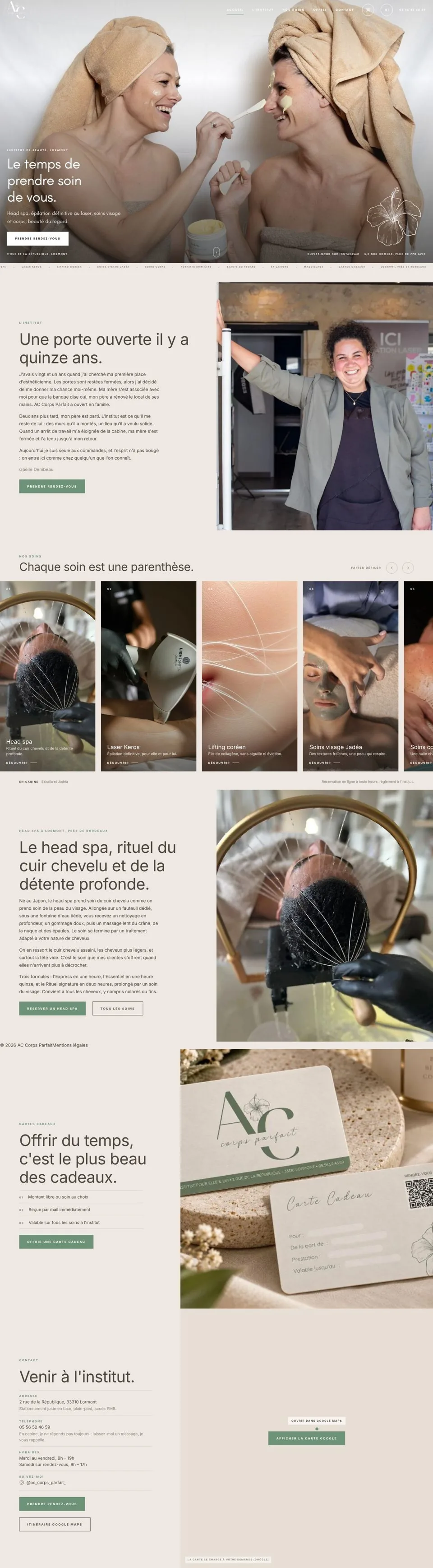 Site AC Corps Parfait sur ordinateur